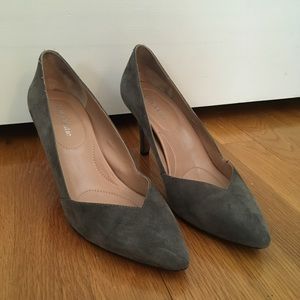 Gray Suede Heels